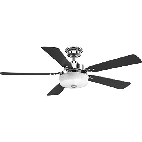 Super Cheap 🛒 Progress Lighting P2578-1530K Protruding Mount, 5 Medium Cherry/American Walnut Blades Ceiling fan with 18 watts light, Polished Chrome