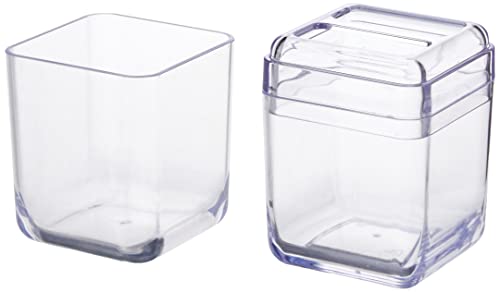 Porta Escova com Tampa Cube, Coza, Cristal