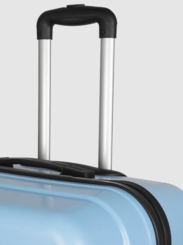 Image of Teakwood Unisex Trolley Bag for Travel, Hard Cabin Trolley Suitcase Bag, Numver Lock System 360 Degree 8 Rotating Wheels | Set of 3 (55, 65, 76 CM, Powder Blue)