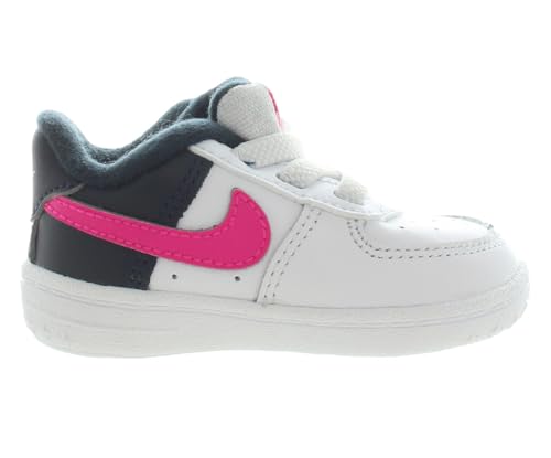Nike Force 1 Crib Infant Booties (DQ0364-109, White/Dark Obsidian/Fierce Pink)3