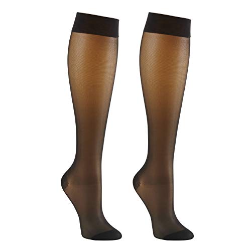 Supporo Knee High Compression Socks For Women, Used For Sports, Medical, and Travel to Boost Blood Circulation and Recovery 12 – 16 mmhg, Large, Black