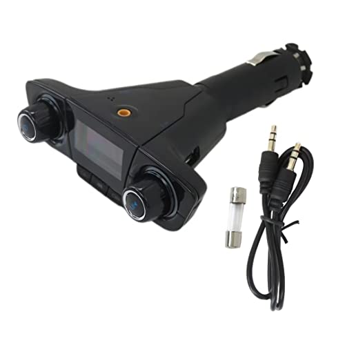 Bluetooth Wireless Car FM Transmitter Hands-Free Radio Adapter Kit with USB Charger, Support for MP3 Player