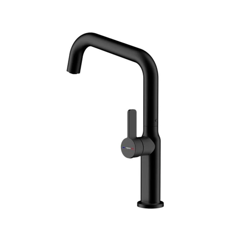 TEKA Grifo Cocina Monomando, Caño Alto Giratorio 360, Aireador Antical Caudal Limitado a 5 l/min Latiguillos Flexibles de 3/8”, Easy Fix OVAL 914