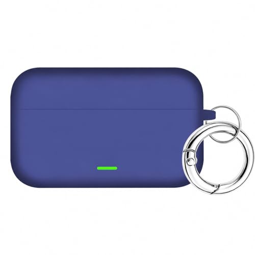 Image of Aniex Silicone Case Cover for realme Buds T500 Pro, Shockproof, Anti-Slip, Dustproof, Scratch Resistant, with Carabiner Hook, Full Body Protection (Circle Blue)