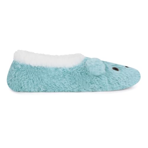 Image of Snoozies Slipper Socks Animal Furry - Cozy, Foldable Slippers for Women, Non Slip Socks for Travel & Indoors