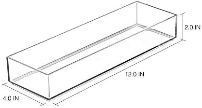 iDesign 40910 Makeup Organiser Tray, Small Plastic Drawer Organiser for Cosmetics, Makeup and Accessories, Practical Storage Box for Dressing Table, Drawers or Bathroom, Clear