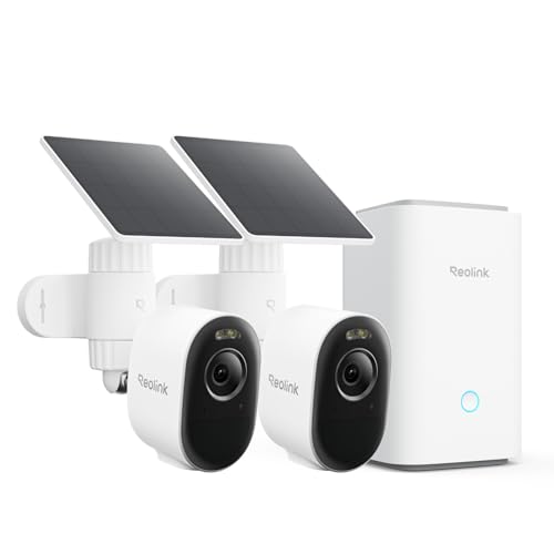 REOLINK Security Cameras Outdoor Wireless WiFi, 2XArgus 3 Pro+Solar Panel with Home Hub, 5MP Color Night Vision, 2.4G/5Ghz WiFi, Non-Stop Solar Powered, Human/Vehicle Detection