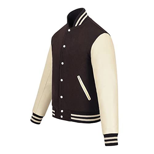 Image of Varsity Jacket Baseball Letterman Jacket- Wool and Leather Premium Quality Unisex Basketball Jacket