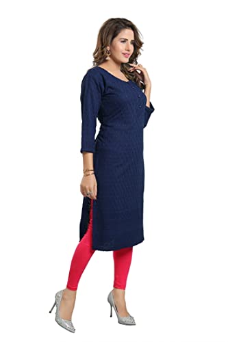 Image of DREAM & DZIRE Chikankari Kurti for Women of Cotton in Plus Size & Small Size.