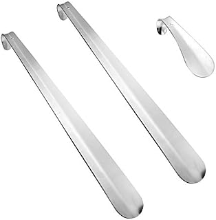 Ledoo 3Pcs Long Stainless Steel Shoe Horn Short Stainless Steel Shoehorn with Comfortable Handle for Men, Women and the Elderly (42cm, 15cm)