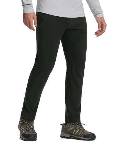 Pioneer Camp Thermohose Herren Fleecehose Warm Gefüttert Winter Jogginghose mit Elastischem Bund & Kordelzug Atmungsaktiv Sporthose(Black;M)