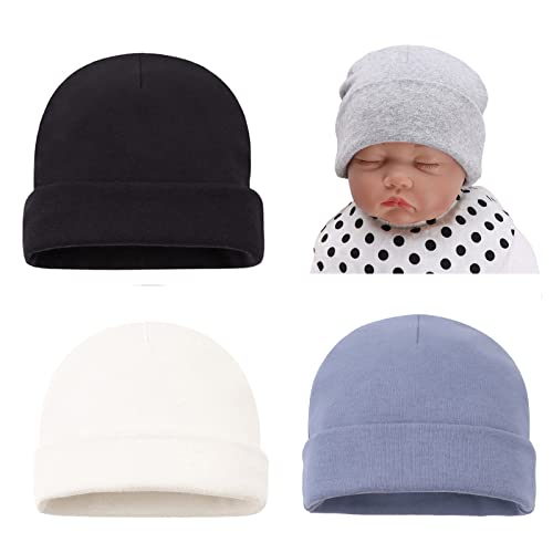 Image of Bamery Cotton Baby Girl Hat Preemie Boys Beanie Newborn Hospital Hats Winter Infant Hats for Girls