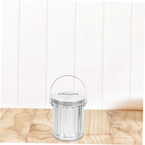 Set de 2 mini canecas de basura de escritorio plateadas miniatura 6