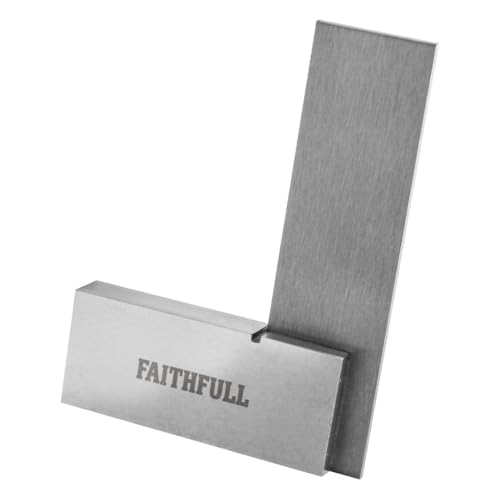 Faithfull Engineers Steel Try Square 50mm (2in) – Precision Ground, Hardened Steel Blade, Accurate Marking, Measuring & Layout Tool for Metalworking & Woodworking