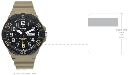 44mm Casio MRW200H Men's Analog Watch (Beige/Black) - image 4