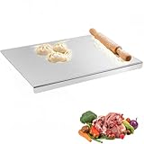 Edelstahl Schneidebrett 30 x 40cm, Schweres Schneidebrett Edelstahl Küche Cutting Board zum Kochen, Backen Brot, Kneten, für Fleisch, Gemüse für Küche Bar
