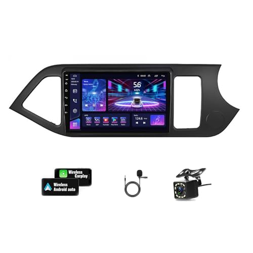 Generico Autoradio Android 11 da 9 per KIA Picanto/Morning 2011-2017 - Bluetooth, Touchscreen, GPS, CarPlay, Wi-Fi, Mirror Link, comandi al Volante, impianto Stereo
