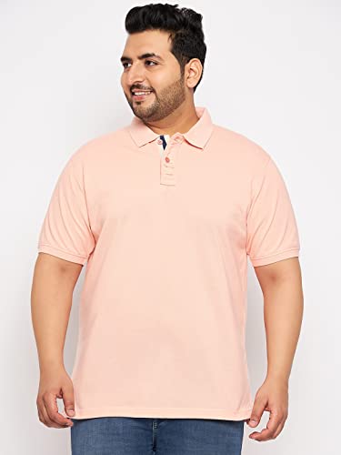 Image of Club York Men Cotton Blend Half Sleeve Polo Neck Solid Plus Size T-Shirt