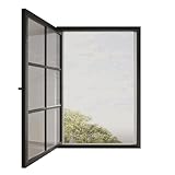 Cocoon Fliegengitter Fenster 100 x 120, Insektenschutz Alurahmen, Mückennetz Fenster Ohne Bohren - Weiß