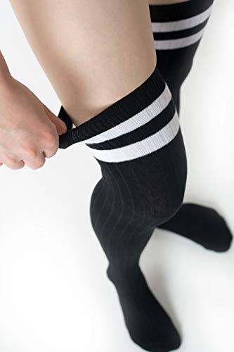 Thigh-High Socks | Womens Striped Cotton Thigh High Tube Sock | Over Knee Boot Socks2