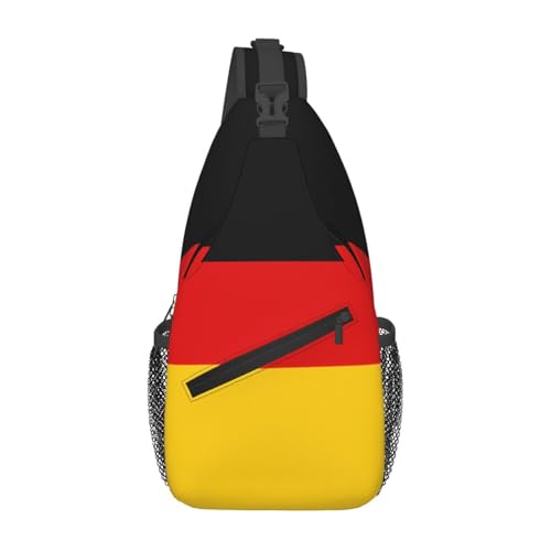 QAZWZML German flag Patterned single shoulder crossbody bag, adjustable chest bag, designed specifically for travel and cycling