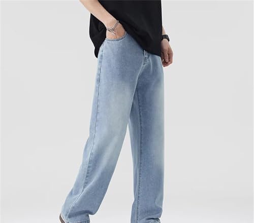 Mens Jeans Four Seasons Straight Leg Casual Loose Lightweight Comfortable Denim Pants Fashion4