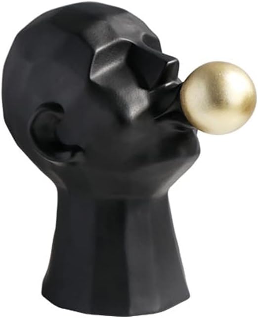 Estatua de feng shui chino escultura simple moderna creativa soplando burbuja personaje oficina escritorio decoración estudio sala de estar