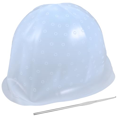 OUNONA Gorro de Silicona Elástico para Teñir el Cabello Talla Única Reutilizable con Ganchos para Mechas Herramienta Profesional para Peluquería y Uso Casa Gorro Color Aleatorio