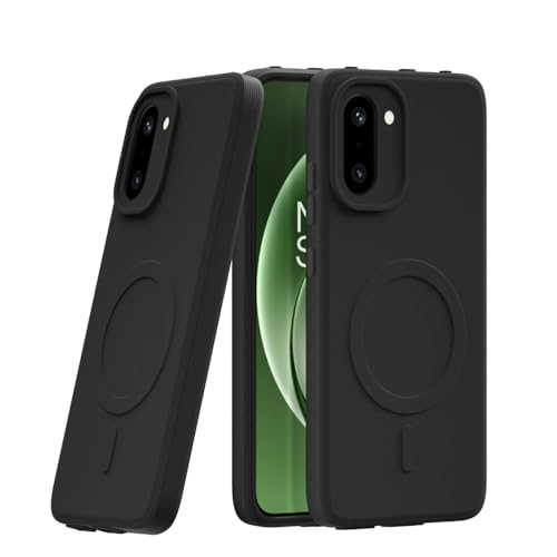 Image of Back Cover Compatible with OnePlus 15R 5G | MagFit Ring Design (Non-Magnetic) | Shockproof Case | Anti-Slip Grip | Raised Camera Edges | Slim Protective Case for OnePlus 15R 5G (Matte Black)