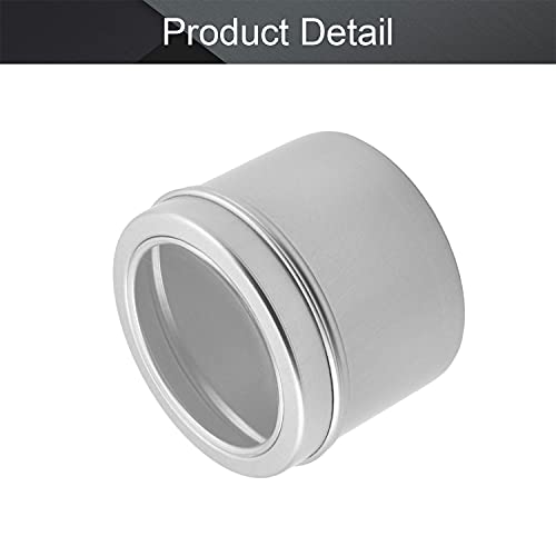 Image of Othmro 2oz Metal Round Tins Aluminum Tin Cans Jar Refillable Containers 60ml Tin Cans Tin Bottles Containers with Screw Lid for Lip Balm Crafts Cosmetic Candles Silver 60x46mm