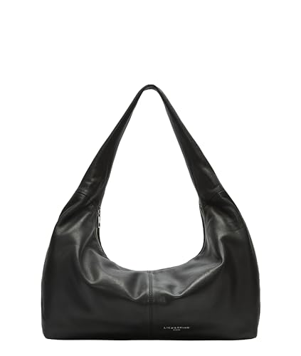 LIEBESKIND BERLIN Leder Schultertasche Hobo Bag Black schwarz