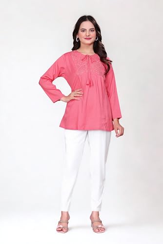 Image of Women's Tunics - Stylish & Comfortable Kurti for Women | Elegant 3 /4 Sleeve Designer Tunic Tops for Women | Indian Ethnic Short Kurti for Casual, Festive