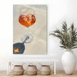 Toile impressionniste verre à vin déco murale 40 x 60 cm - 2