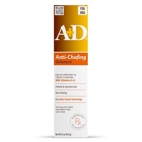 A+D Anti-Chafing Ointment – Helps protect & treat skin irritation from friction or chafing, with odor control technology, pharmacist recommended and non-irritating – 1.5 oz