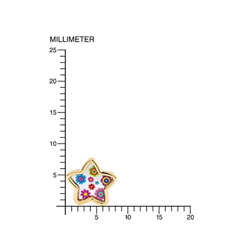 Orecchini per bambini stella madreperla fiori- oro...