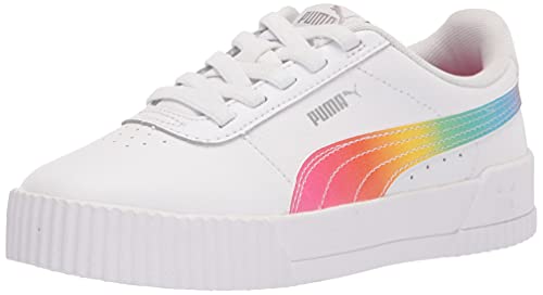 PUMA Kids Boys Carina Rainbow Lace Up Sneakers Shoes Casual - White - Size 10.5 M