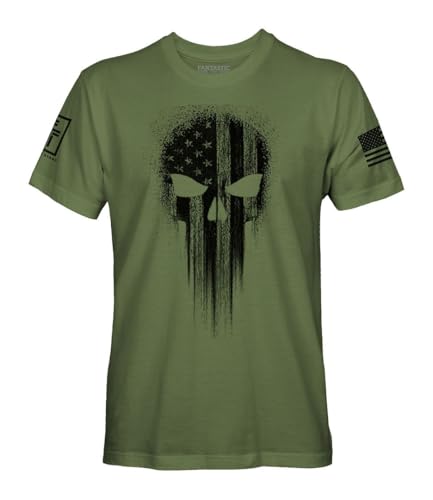 USA American Skull Men’s Patriotic T-Shirt