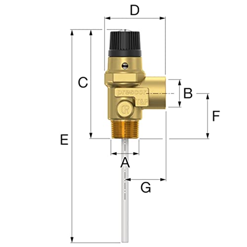 Flamco Prescor T&P - 7 bar 22mm Temperature and Pressure Relief Valve - Image 2