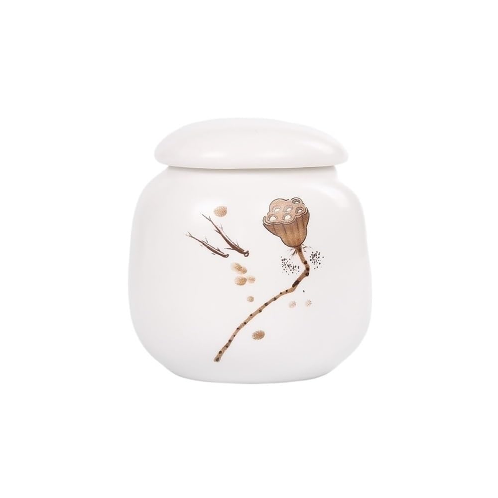 HLHLOP777 Kitchen Storage Jar Ceramic Mini Tea Canister Food Storage Jar With Airtight Lid For, Coffee, Nuts, Herb, Spice, Sugar ﻿ Leaf Tea Jar(Bruin)