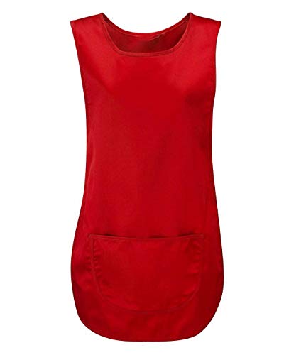 Islander Fashions Unisexe V�Tements de Travail Devant Tabourets � Une Poche Adultes Fantaisie Cleaner Bar Uniforme Rouge X Large