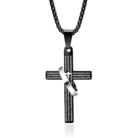 men cross necklace (Black) Cover