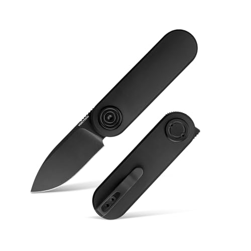 Image of Vosteed Corgi V Pocket Knife - 2.36 inch 14C28N Black Stonewash Blade - Patented Vanchor Lock, Black Aluminum Handle - EDC Knife Camping Folding Knife - A3701