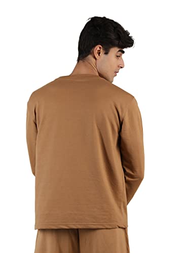 Image of CHKOKKO Men's Terry Cotton Loose Fit Full Sleeves Regular Fit T-Shirt