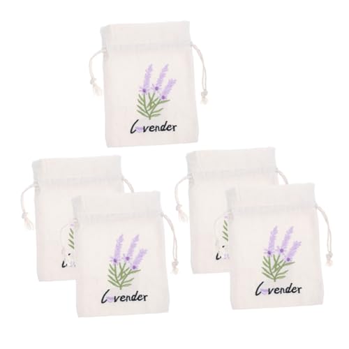 PRETYZOOM 5pcs Reusable Lavender Sachet Bags Small Drawstring Pouches for Jewelry Makeup Dried Lavender Storage Elegant Fabric Fragrance Pouches for Closets Drawers and Cars