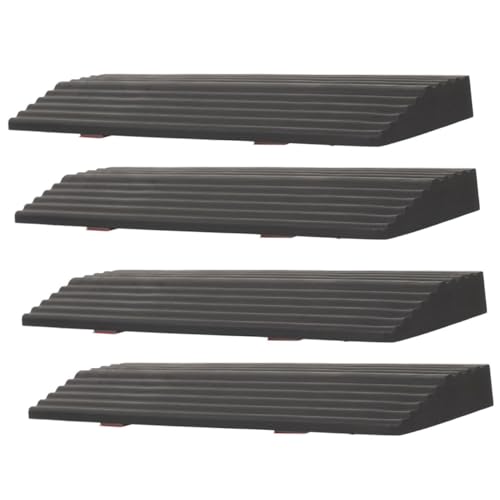 WOFASHPURET 4pcs Rubber Threshold Ramp for Sweeping Robot Durable Angled Climbing Mat for Cars Suitcases Wheelchairs Lightweight and Portable Home Use Skid Design