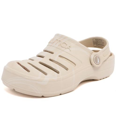 Image of Nautica Kids Clog Sandals - Slip-On Lightweight Water Shoes with Adjustable Heel Strap - Comfortable EVA Slip-Resistant Clogs for Boys & Girls - Toddler & Youth Sizes
