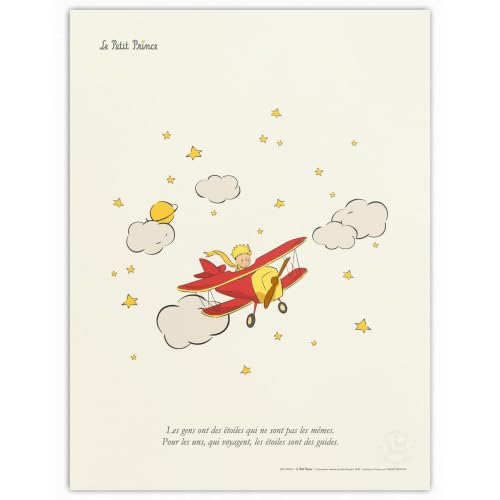Poster Le Petit Prince en avion 50x70cm pour retrouver la magie de l'enfance