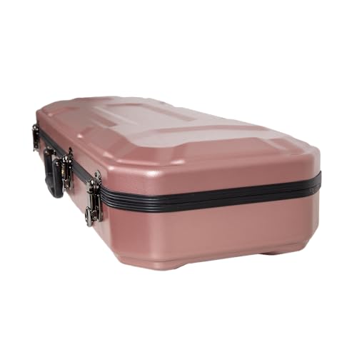 Image of Crossrock Oblong Case fits 4 /4 Full-Size Violin, Includes Interior Compartment, 2 Bow Holders, Security Lock, and Detachable Straps-Rose Gold (CRA860VFRG-R)
