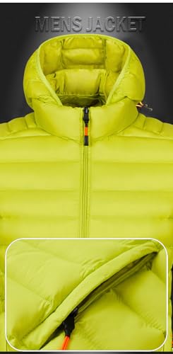 Image of Men's Winter Down Jacket Plus Velvet Hooded Stand Collar Warm Zipper Coat
