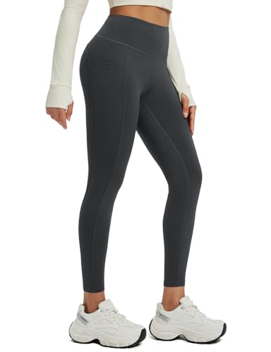 baleaf Womens 25" Petite Fleece Lined Leggings High Waisted Warm Thermal Winter with Pockets Snow Pants2